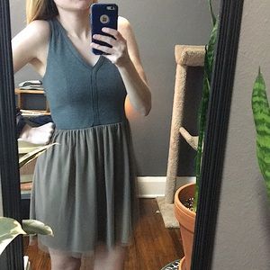 Grey and tan dress